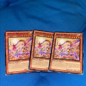 Yugioh Card Hieratic Dragon Of Eset Light Type Monster 1996 NWOTS Three In Stock